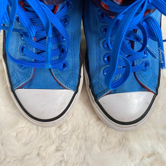 Converse All Star Slip On Sneakers Junior Size 2 Unisex Red White and Blue Shoes - Picture 6 of 11